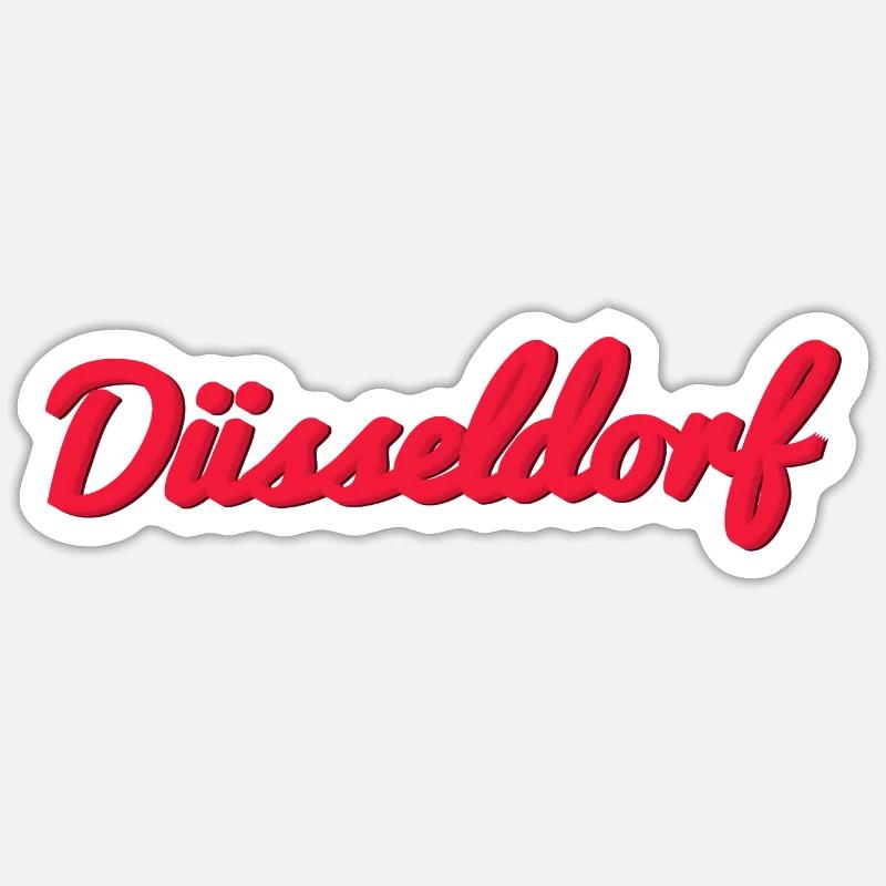 Düsseldorf Script Stadtlogo - Sticker Größe S (10 x 10 cm) - Mattweiß