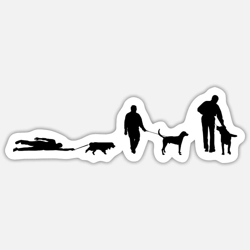 Go for a walk dog evolution - Sticker size S (10 x 10 cm) - white matte
