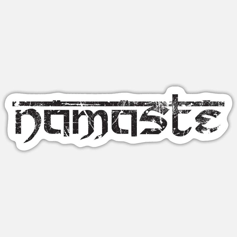 namaste 01 - Sticker taille S (10 x 10 cm) - blanc mat