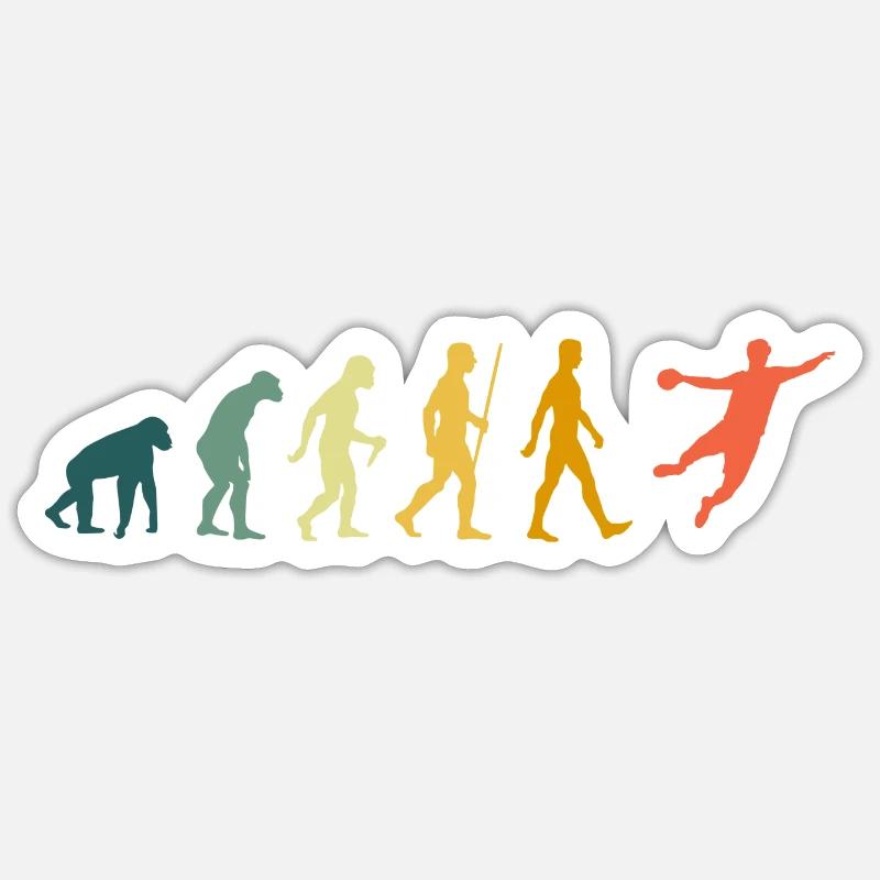 Handball Evolution De Handball Retro - Sticker taille S (10 x 10 cm) - blanc mat