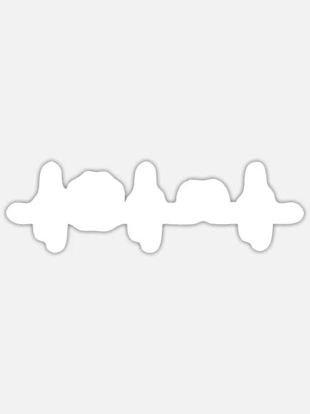Herzschlag mit Herz und Pfote EKG - Sticker Größe S (10 x 10 cm) - Mattweiß