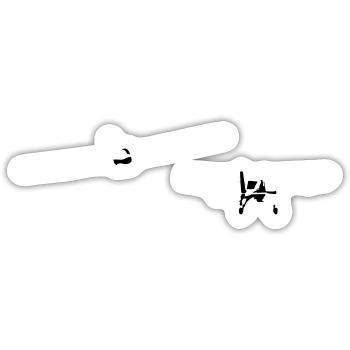 fschlepp Segelflugzeug Segelfliegen Motorflugzeug - Sticker Größe S (10 x 10 cm) - Mattweiß - Vorne