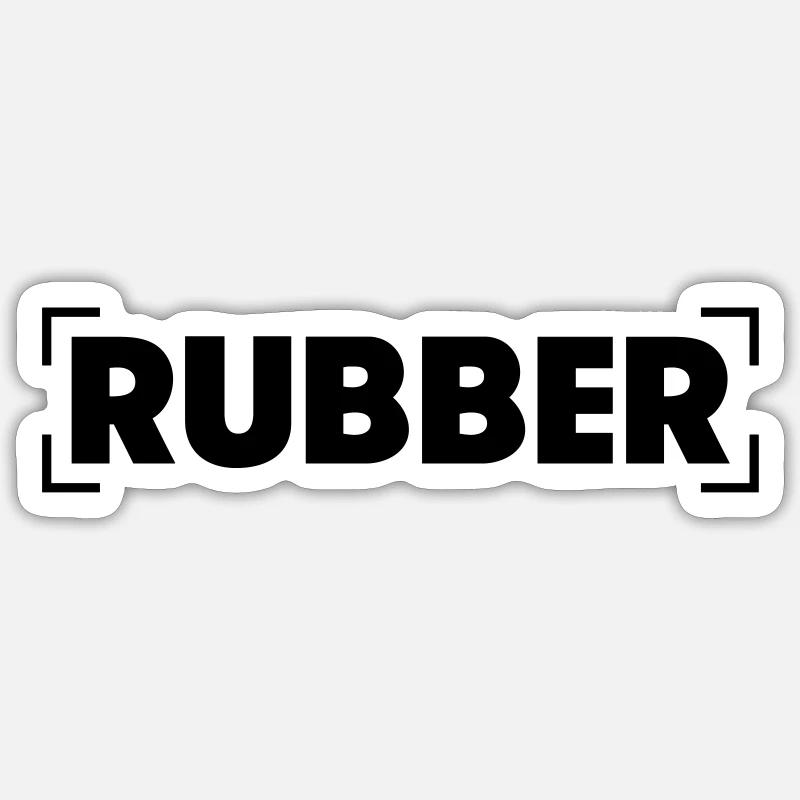 RUBBER - Sticker taille S (10 x 10 cm) - blanc mat