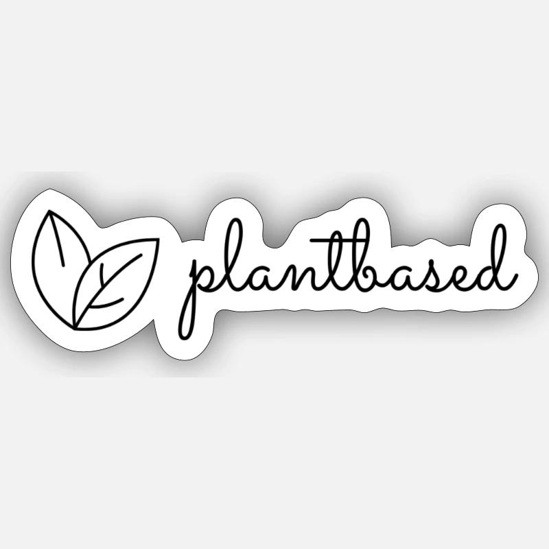 plantbased simple black - Sticker Größe S (10 x 10 cm) - Mattweiß