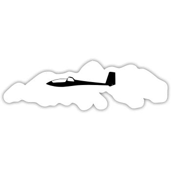 Glider glider flying glider pilot pilot - Sticker size S (10 x 10 cm) - white matte - Front