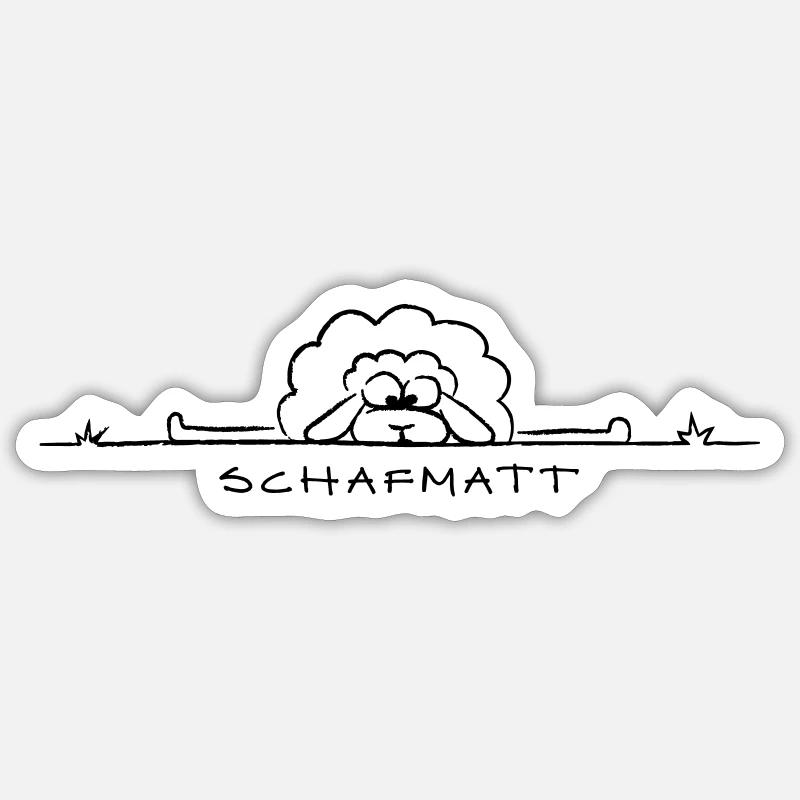 Schafmatt - Sticker Größe S (10 x 10 cm) - Mattweiß