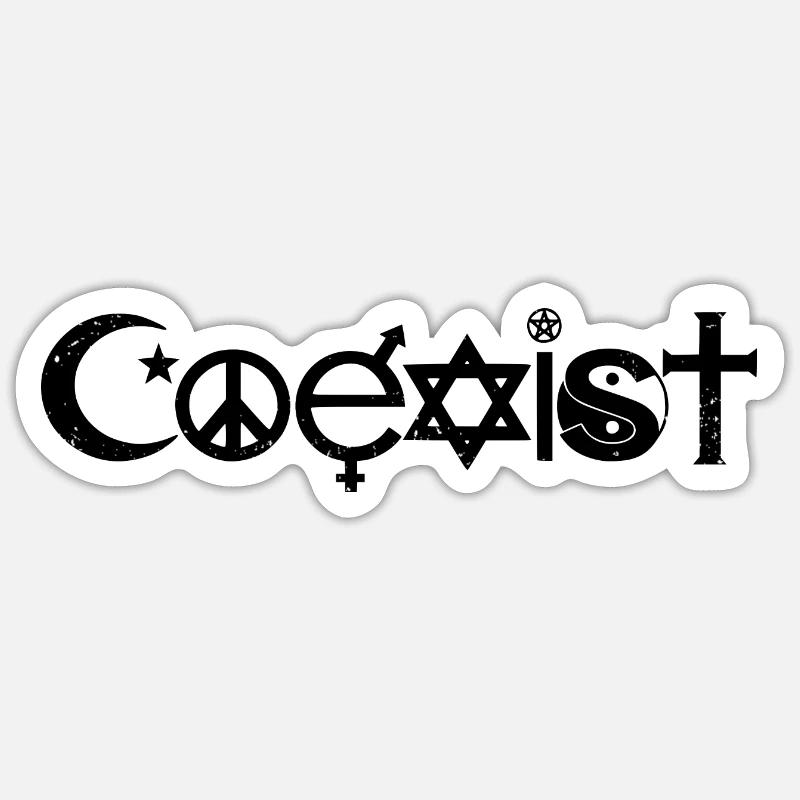 Coexist - Sticker Größe S (10 x 10 cm) - Mattweiß