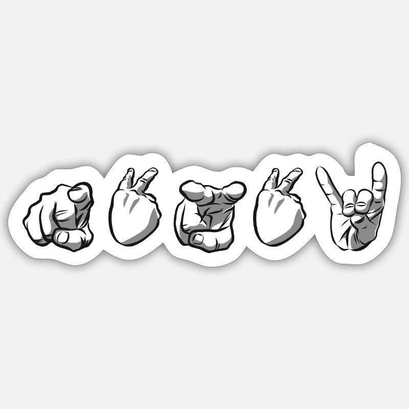 Hand-talk silence fox Sticker size S (10 x 10 cm)