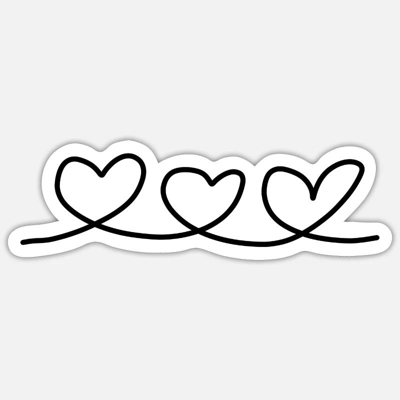 Hearts connected - Sticker size S (10 x 10 cm) - white matte