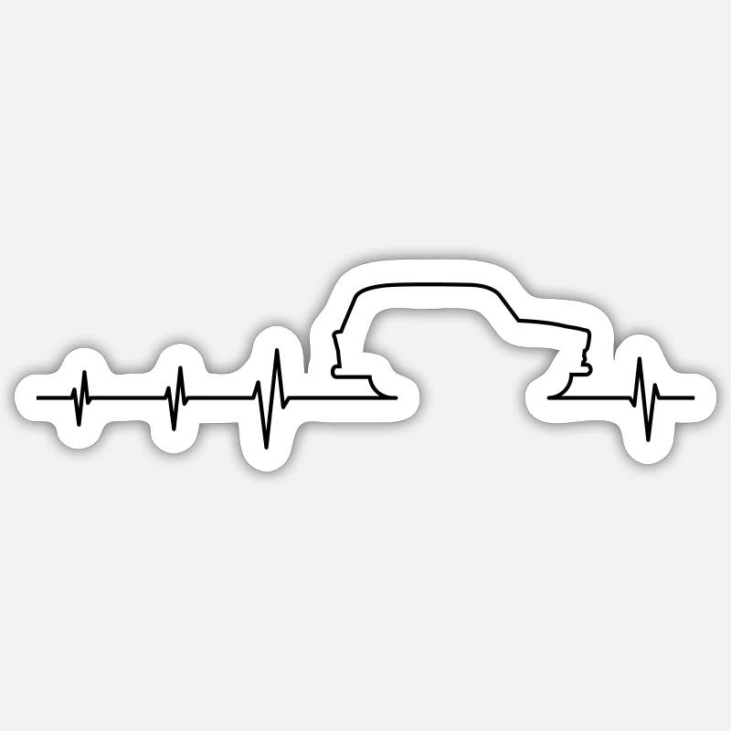 600 Combi ECG - Sticker taille S (10 x 10 cm) - blanc mat