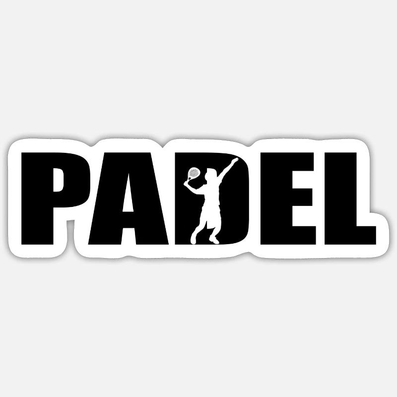 Padel - Sticker taille S (10 x 10 cm) - blanc mat