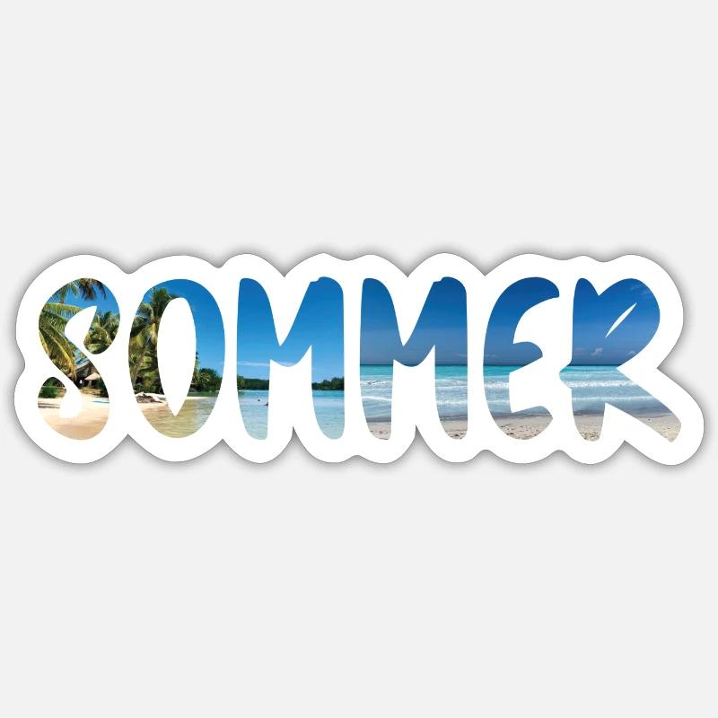 Design d’été - Sticker taille S (10 x 10 cm) - blanc mat