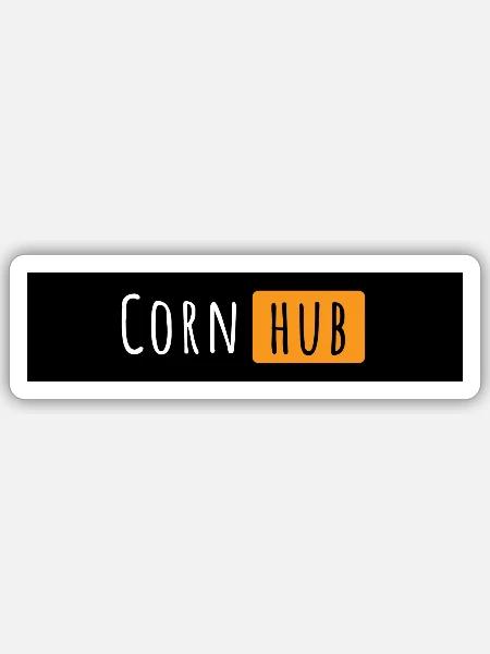 corn hub - Sticker Größe S (10 x 10 cm) - Mattweiß