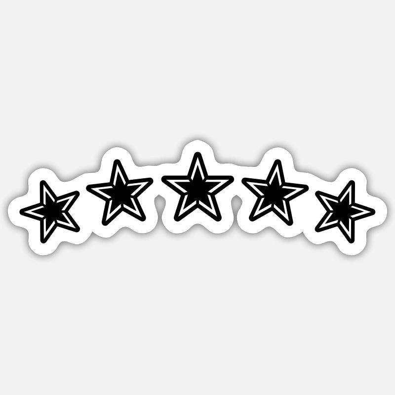 Five Star Banner - Sticker size S (10 x 10 cm) - white matte