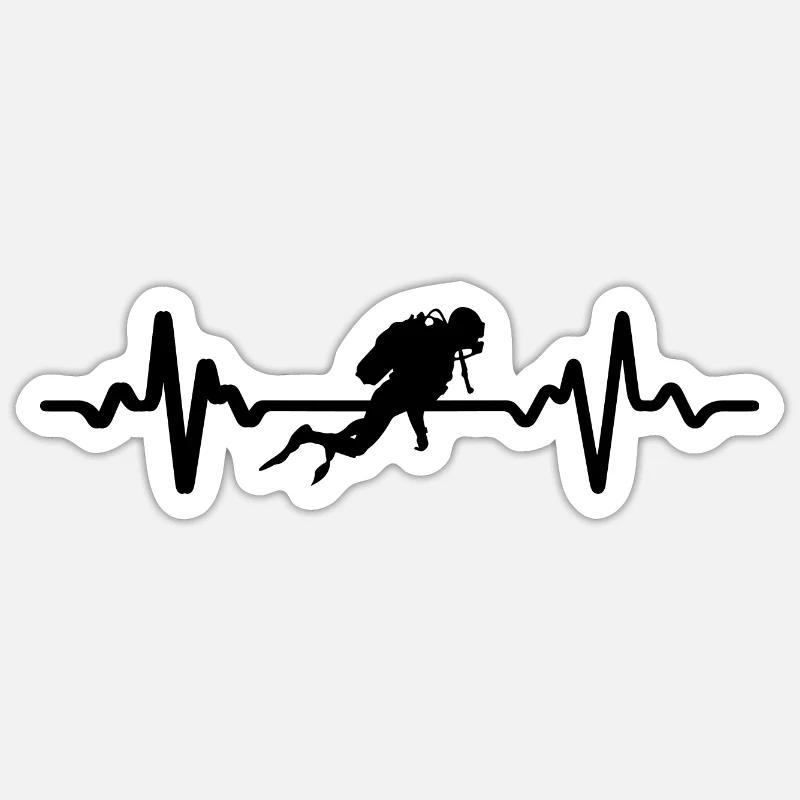 Diving Dive tauchen - Sticker Größe S (10 x 10 cm) - Mattweiß