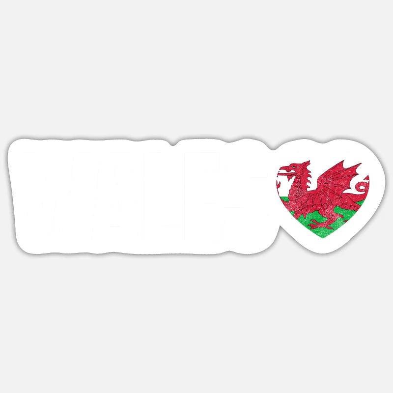 Wales - Sticker Größe S (10 x 10 cm) - Mattweiß