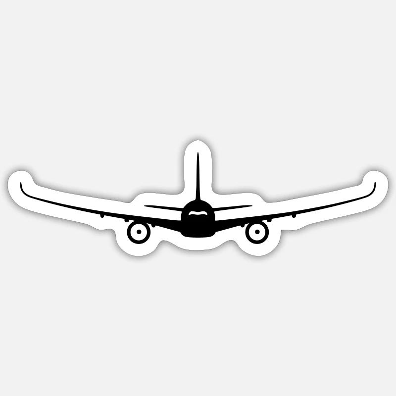 Airplane - Sticker size S (10 x 10 cm) - white matte