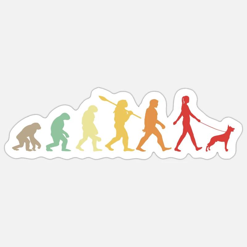 Evolution Lustiger Belgischer Schäferhund Malinois Sticker Größe S (10 x 10 cm)