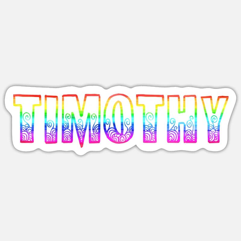 timothy rs arc-en-ciel - Sticker taille S (10 x 10 cm) - blanc mat