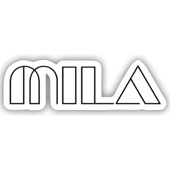 Name Mila Modern Black - Sticker size S (10 x 10 cm) - white matte - Front