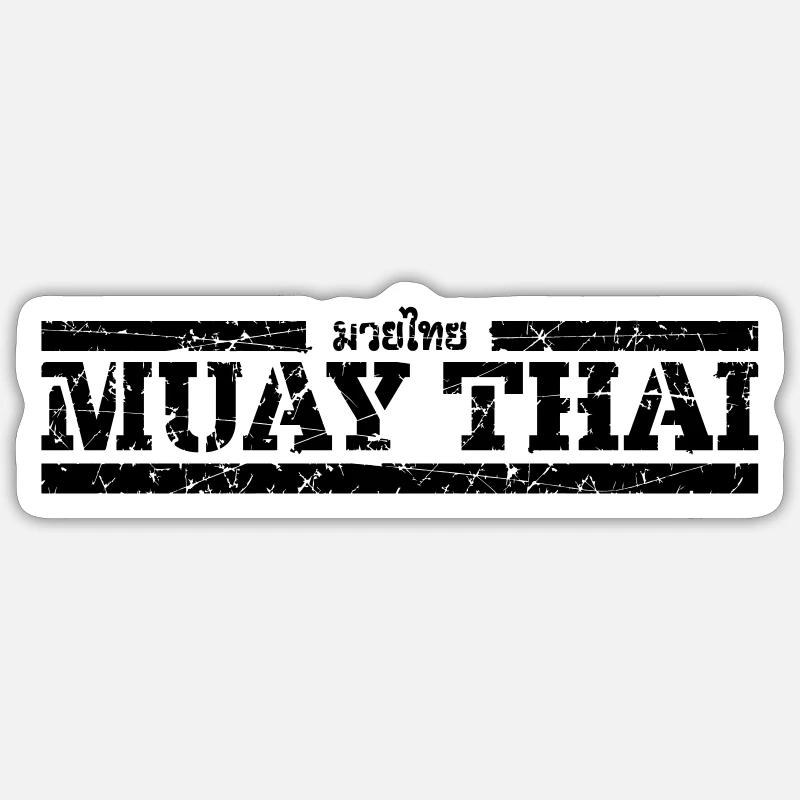Muay Thai - Sticker Größe S (10 x 10 cm) - Mattweiß