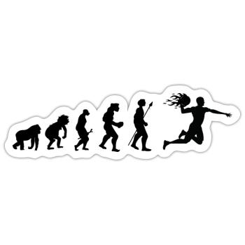 Handball Evolution Geschenkidee - Sticker Größe S (10 x 10 cm) - Mattweiß - Vorne