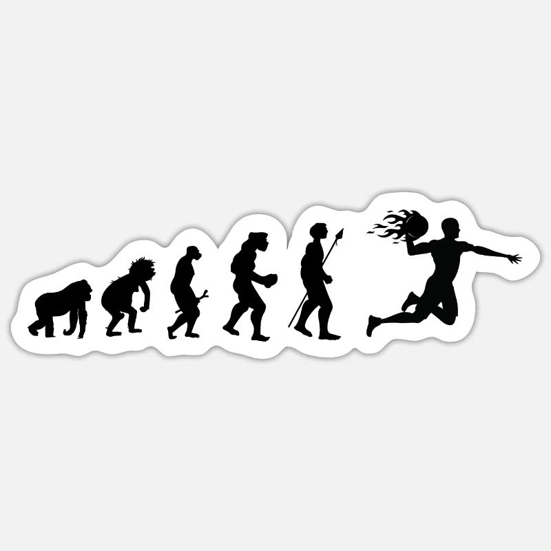 Handball Evolution Geschenkidee Sticker Größe S (10 x 10 cm)