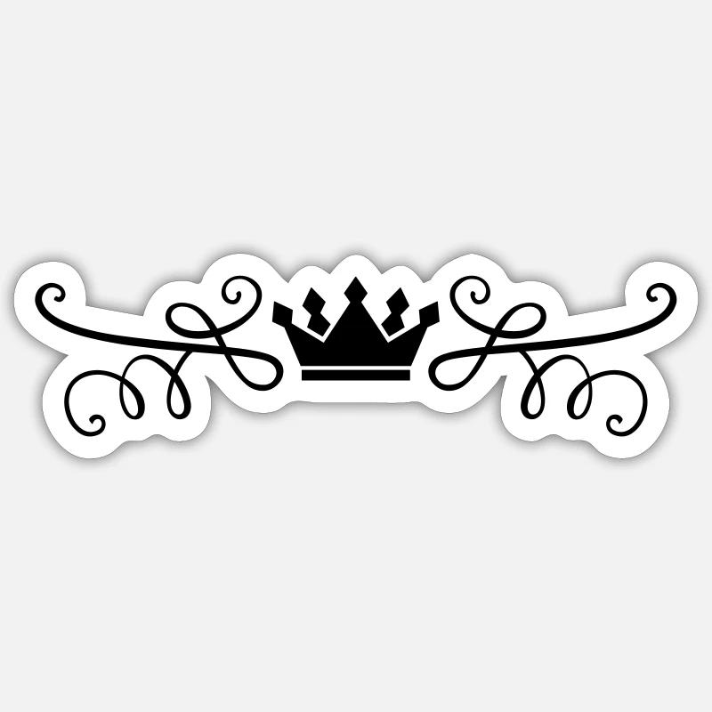 Krone Symbol Linie - Sticker Größe S (10 x 10 cm) - Mattweiß