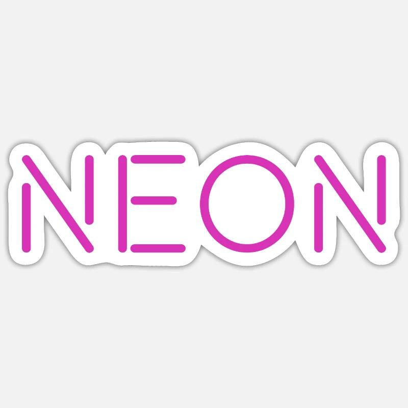 neon logo - Sticker size S (10 x 10 cm) - white matte