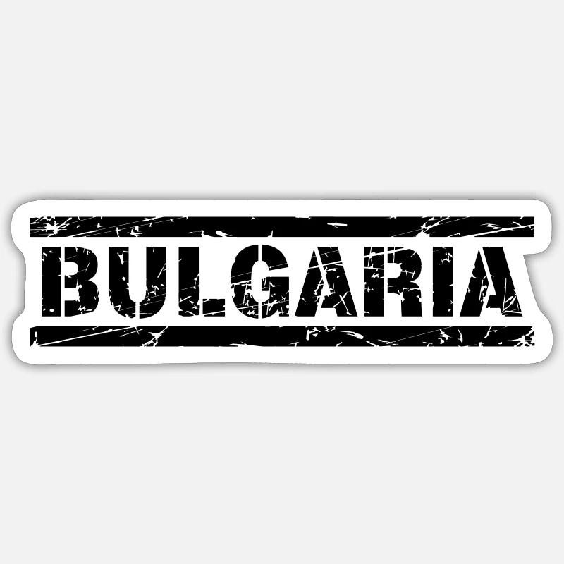Bulgarie - Sticker taille S (10 x 10 cm) - blanc mat