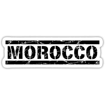 Maroc - Sticker taille S (10 x 10 cm) - blanc mat - Devant