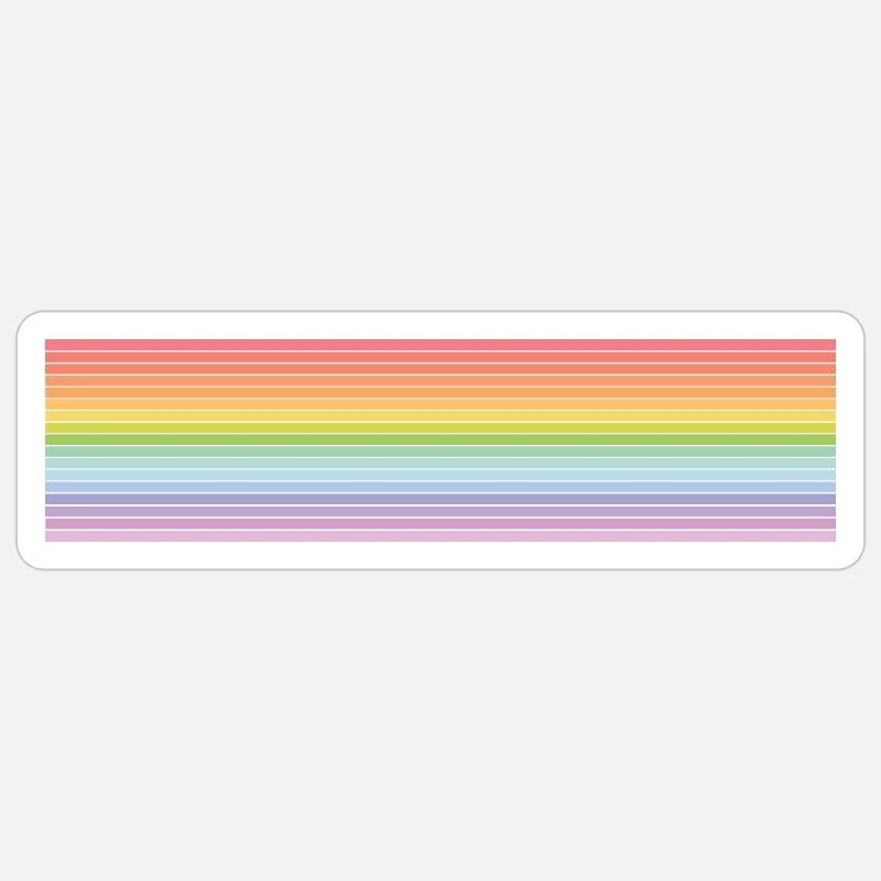 Pastel Blend Rainbow Stripes - Sticker taille S (10 x 10 cm) - blanc mat