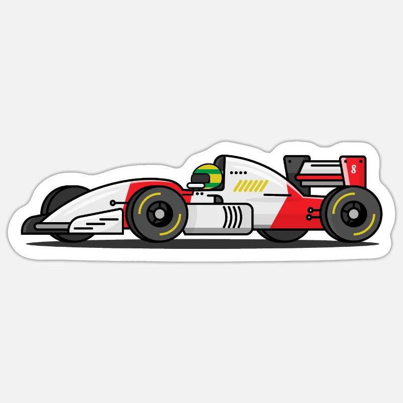 Auto da corsa, auto da corsa, da corsa, auto, auto sportiva - Sticker formato S (10 x 10 cm) - bianco opaco