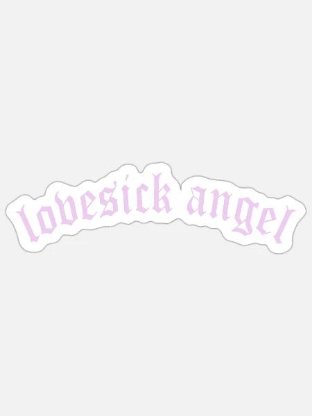 Lovesick Angel Nu Goth Soft Grunge Aesthetic Egirl - Sticker Größe S (10 x 10 cm) - Mattweiß