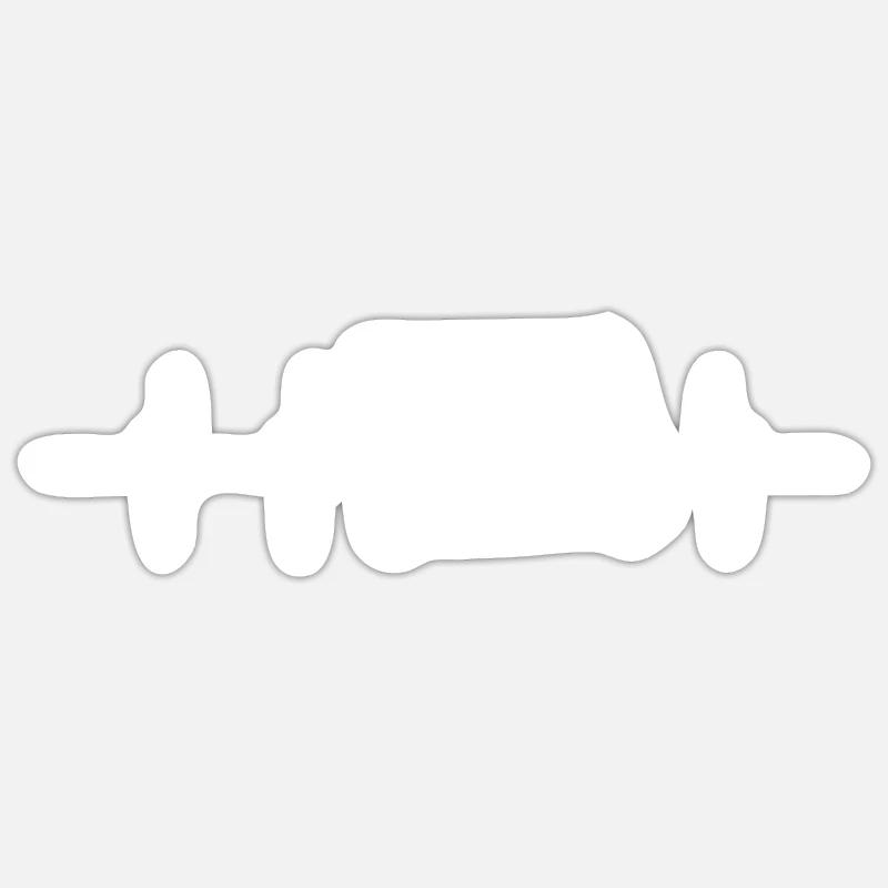 Turntable Heart Rate - Sticker size S (10 x 10 cm) - white matte