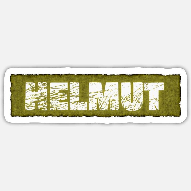Helmut - Sticker Größe S (10 x 10 cm) - Mattweiß