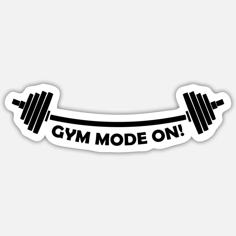 Gym Mode on - Sticker size S (10 x 10 cm) - white matte