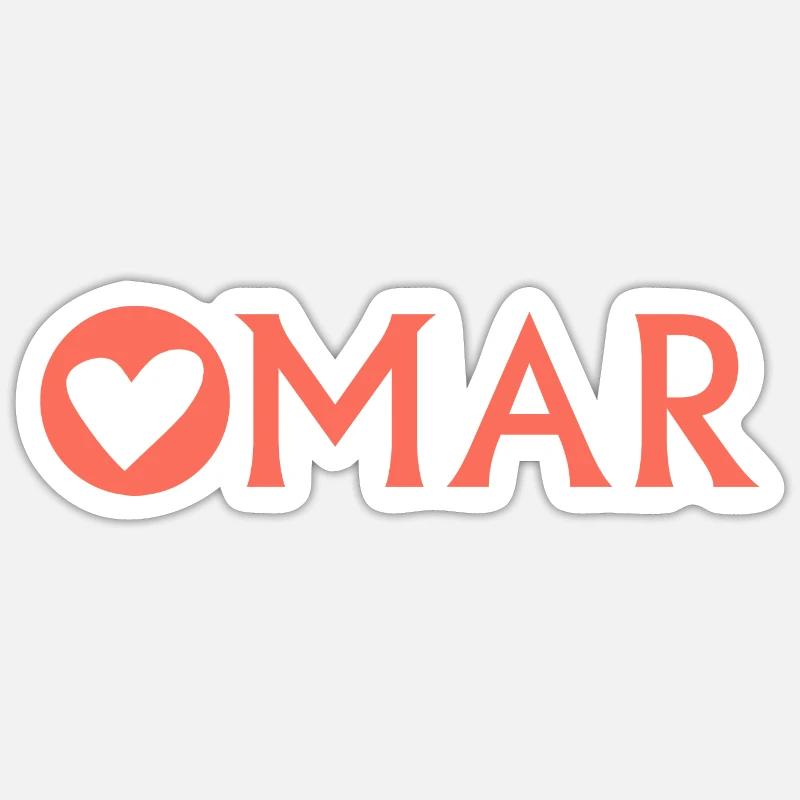 Omar - Sticker taille S (10 x 10 cm) - blanc mat