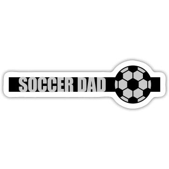 Balken Soccer Dad Logo - Sticker Größe S (10 x 10 cm) - Mattweiß - Vorne