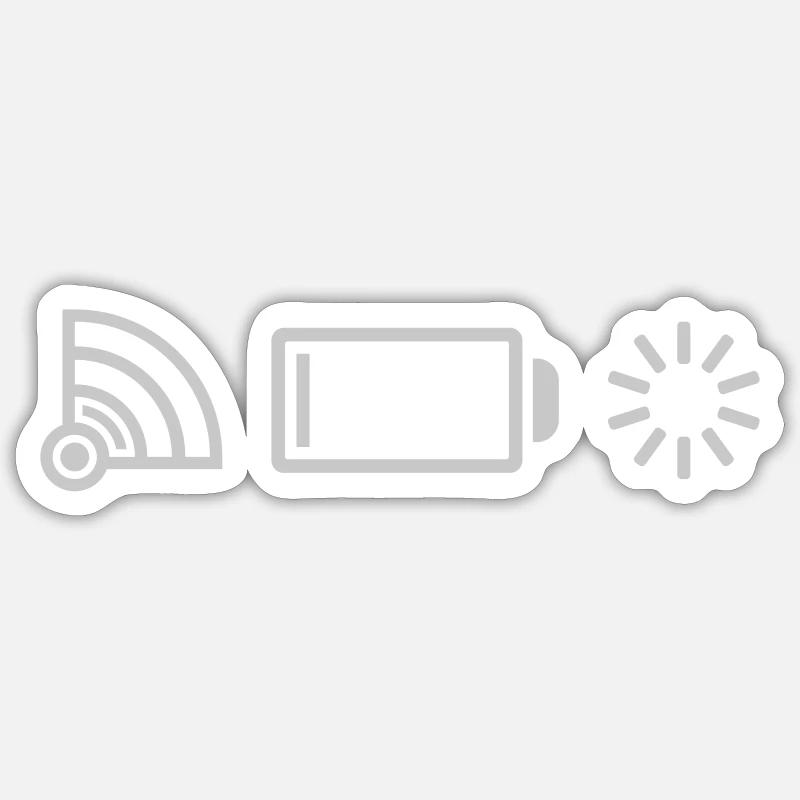 Logos no connection battery - Sticker size S (10 x 10 cm) - white matte