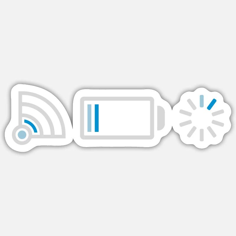 Internet no connection battery - Sticker size S (10 x 10 cm) - white matte