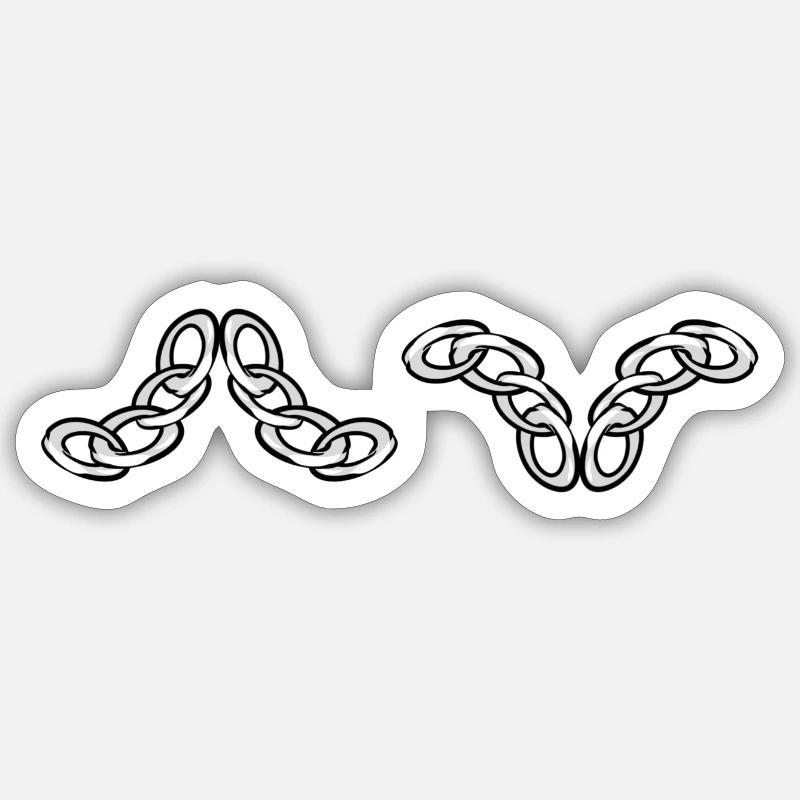 chain chain symbol line silver - Sticker size S (10 x 10 cm) - white matte