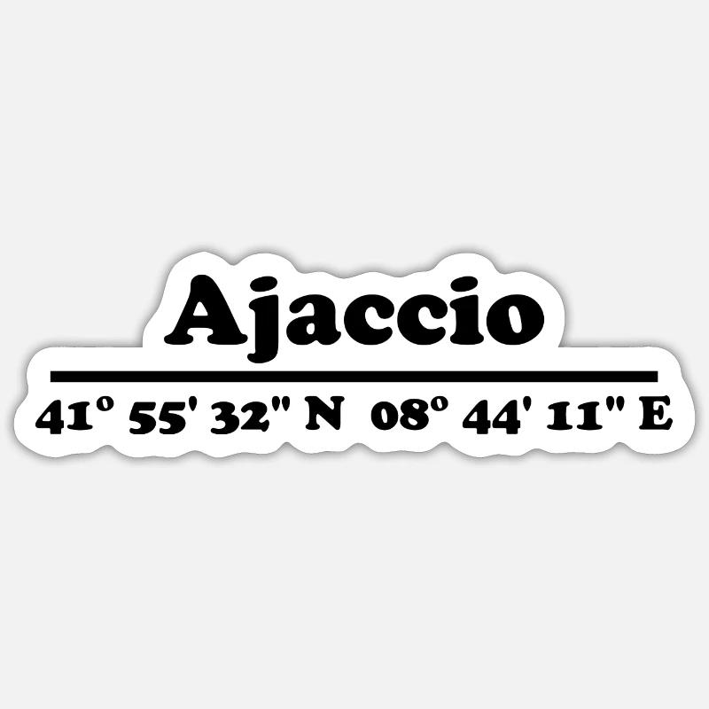 Coordonnées d’Ajaccio - Sticker taille S (10 x 10 cm) - blanc mat