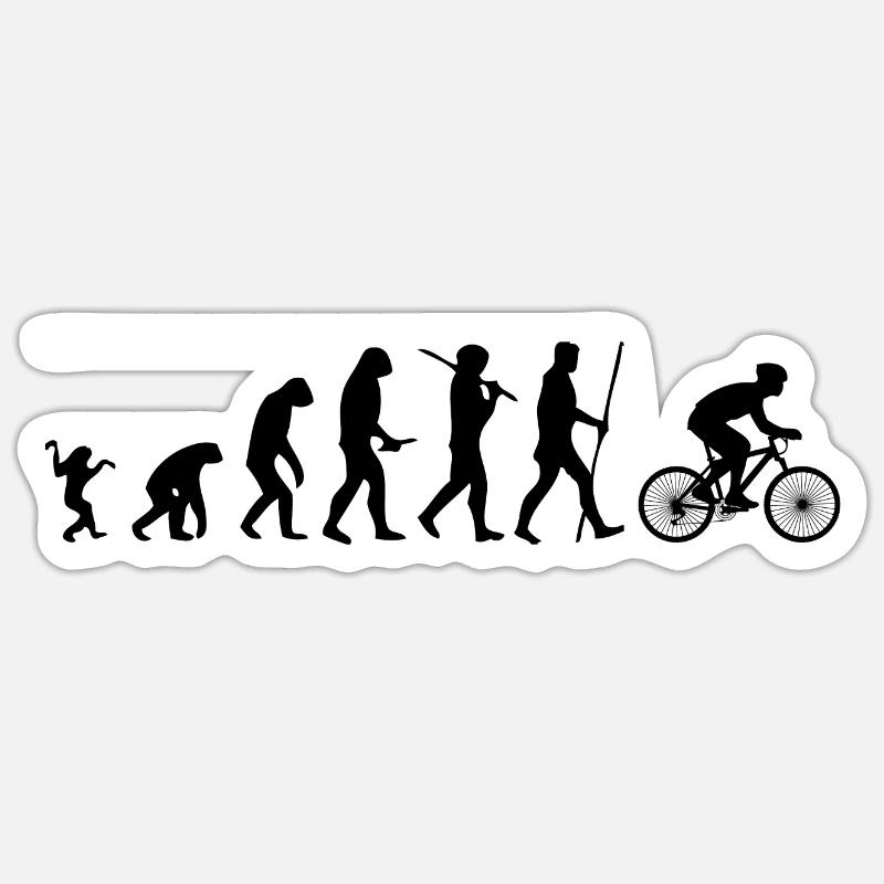 Evolution vélo - Sticker taille S (10 x 10 cm) - blanc mat