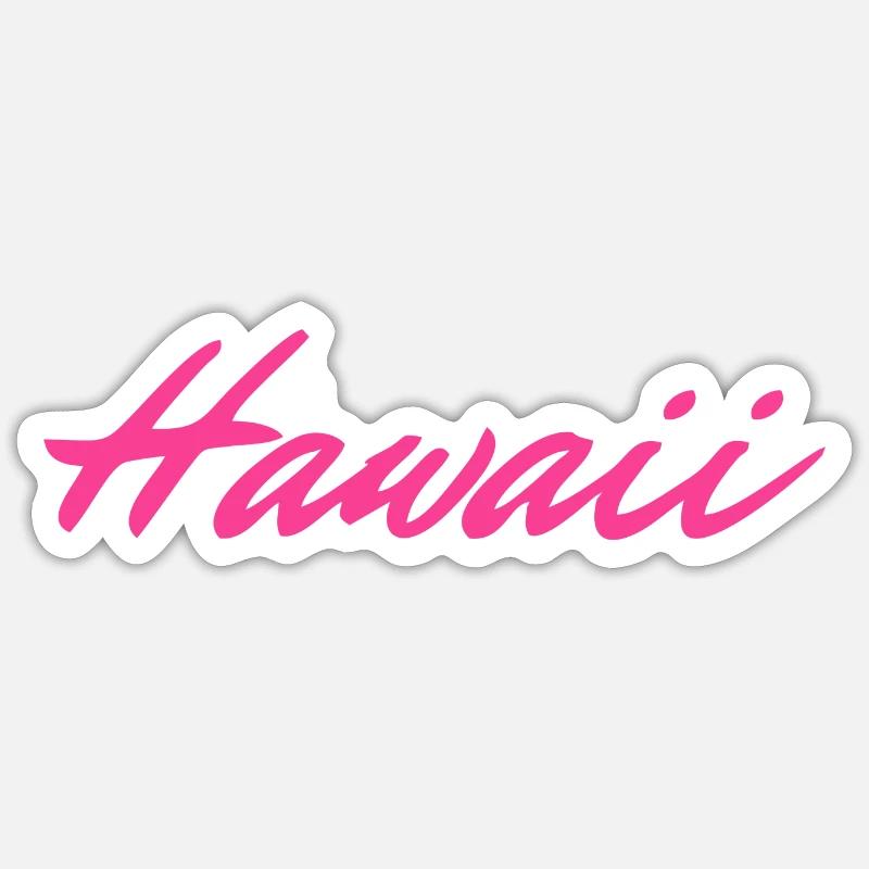 Hawaï rose - Sticker taille S (10 x 10 cm) - blanc mat