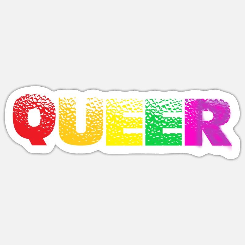 Queer - Sticker taille S (10 x 10 cm) - blanc mat