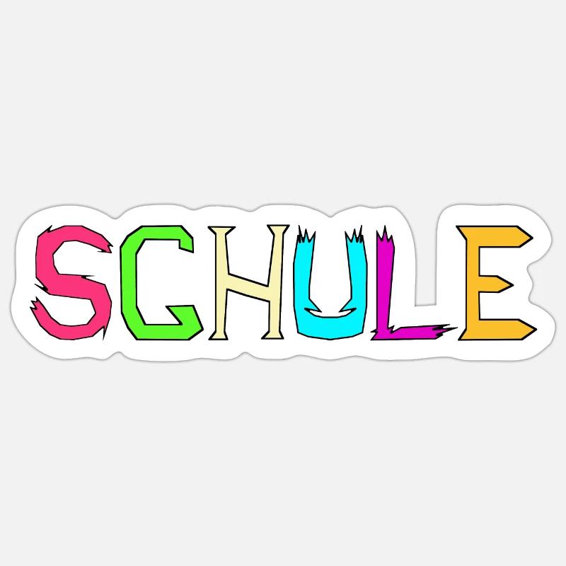 Schule Schriftzug bunt - Schule oder Freilerner Sticker Größe S (10 x 10 cm)