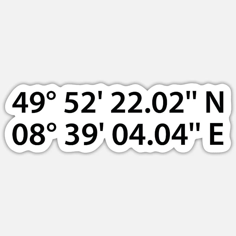 Darmstadt coordinates Sticker size S (10 x 10 cm)