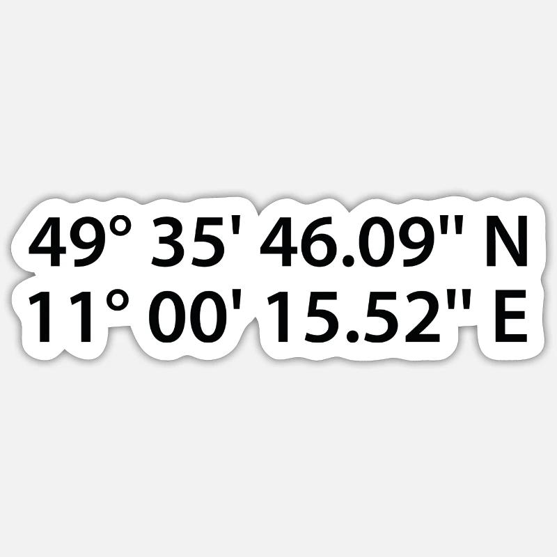 Erlangen Coordinates - Sticker size S (10 x 10 cm) - white matte