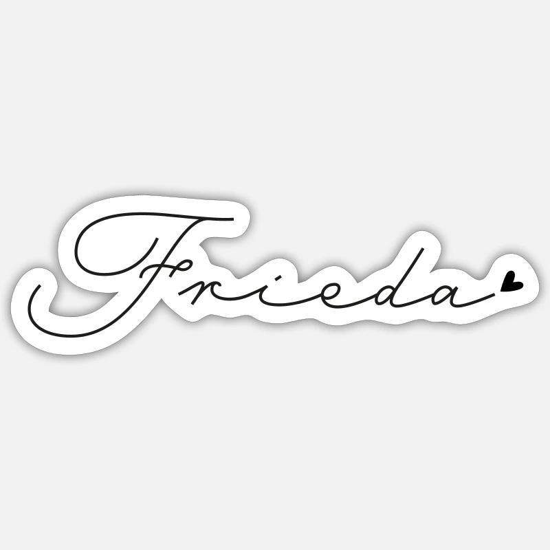Nom Frieda - Sticker taille S (10 x 10 cm) - blanc mat